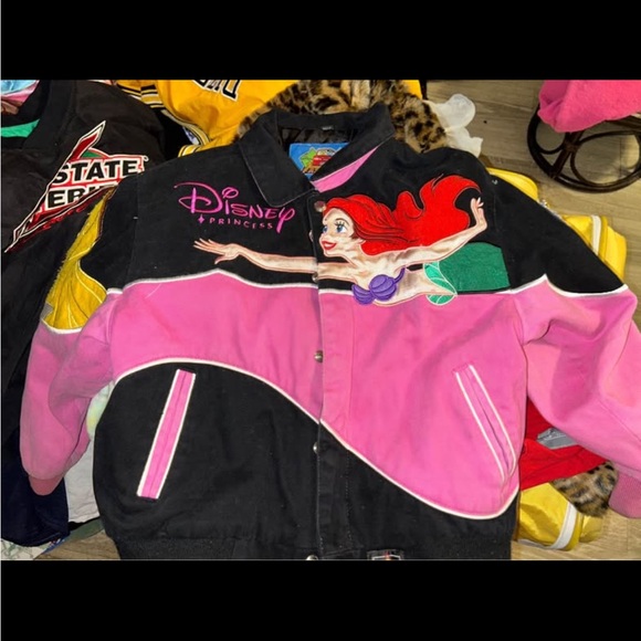 Disney Other - Disney Princess Kids Jacket - Pink and Black with Red Highlights